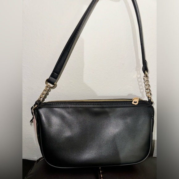 Juicy Couture Black Flawless Shoulder Bag Heart Interlock - Picture 4 of 5